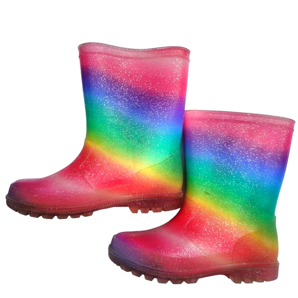 Olive & Eddie Rainbow Rain Boots 🌈 size 13 - Picture 7 of 12